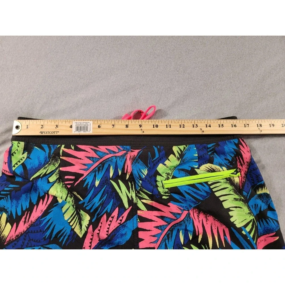 American Eagle Swim‎ Trunks Medium Neon Tropical Board Shorts Beach w/ Pockets